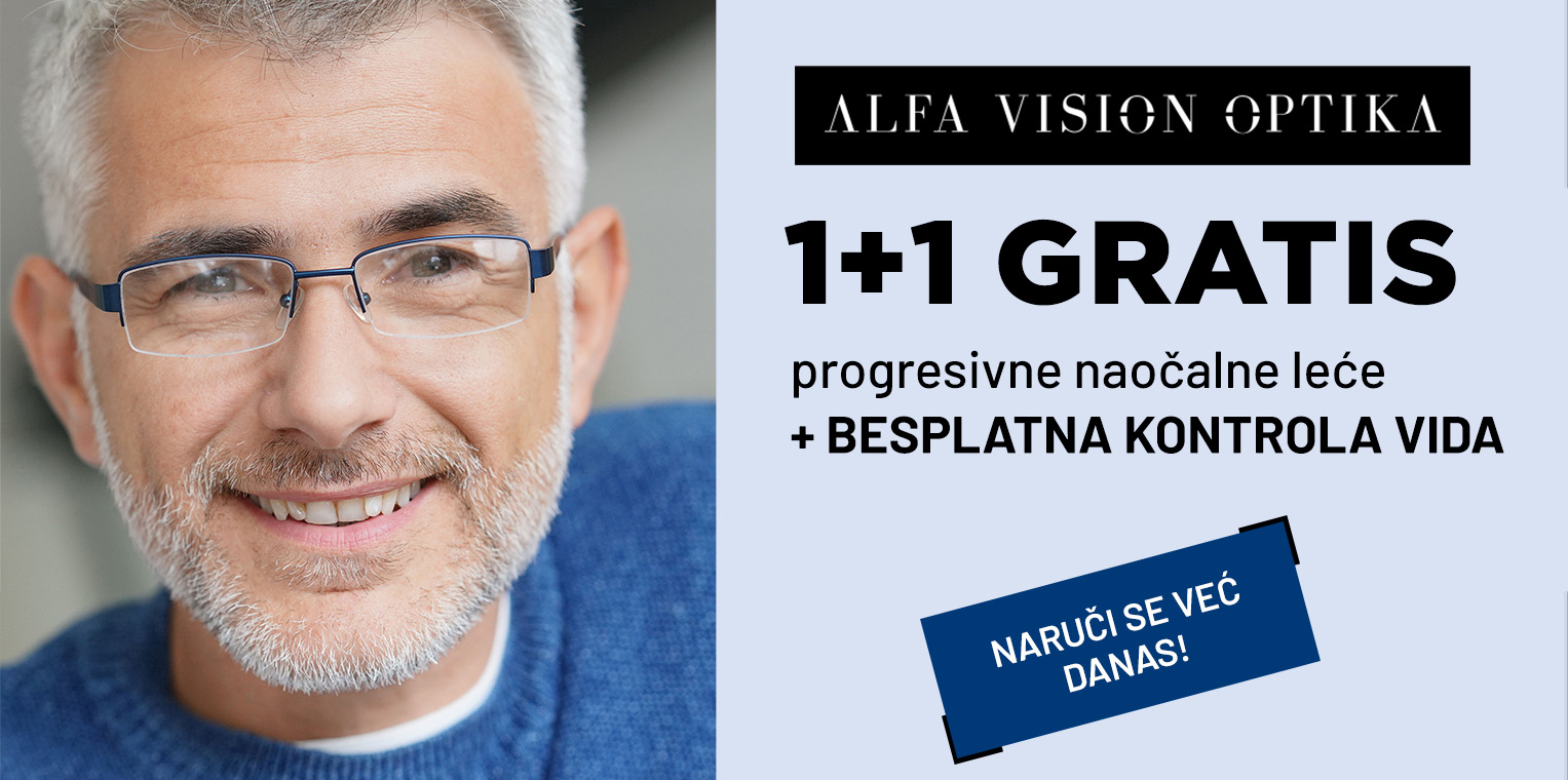 Uz jedne kupljene progresivne naočale, dobivate dodatan par progresivnih naočalnih leća